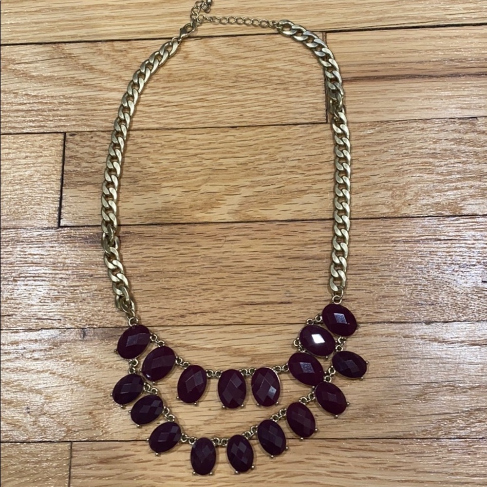 Purple layered beautiful necklace gold